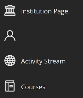 Four different symbols: Institution Page, User, Activity Stream Courses