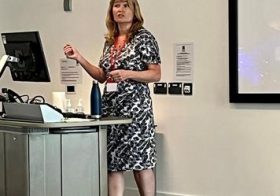 Liz Gulliford at Association for Moral Education (AME) Conference in Manchester